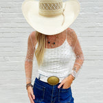 Faux Pearls Mesh Top In White - Infinity Raine