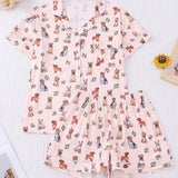 Floral Dog Print Pajama Set - Infinity Raine