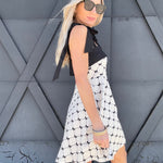 Fit And Flare Textured Bow Dress In Ivory - Infinity Raine