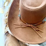 Floral Concho Western Cowboy Hat In Brown Suede - Infinity Raine