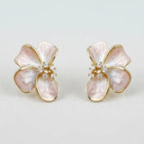Floral Enamel Drop Earrings with Sparkling Accents - Infinity Raine