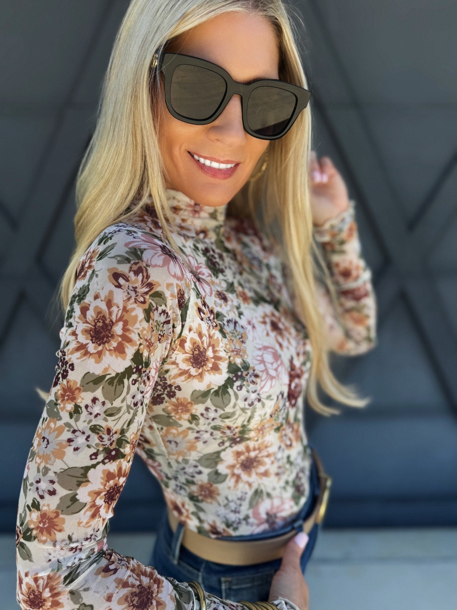 Floral Mesh Top In Cream - Infinity Raine