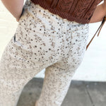 Floral Print Cropped Pants In Stone Brown - Infinity Raine