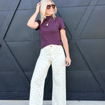 Floral Print Stretch Pants - Infinity Raine