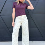 Floral Print Stretch Pants - Infinity Raine