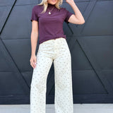 Floral Print Stretch Pants - Infinity Raine