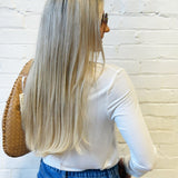 Flowy Round Hem Long Sleeve In Ivory - Infinity Raine