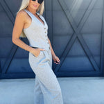 Knit Pants In Heather Grey - Infinity Raine