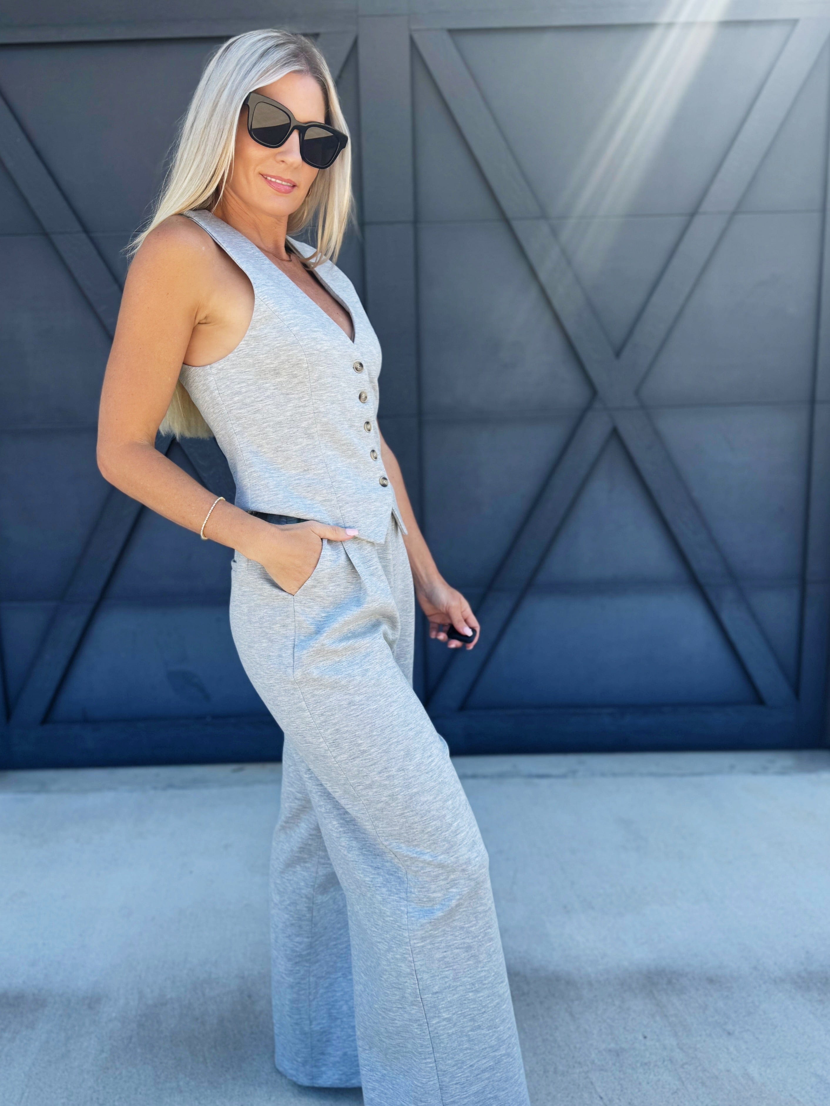 Knit Pants In Heather Grey - Infinity Raine