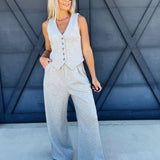 Knit Pants In Heather Grey - Infinity Raine
