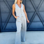 Knit Pants In Heather Grey - Infinity Raine