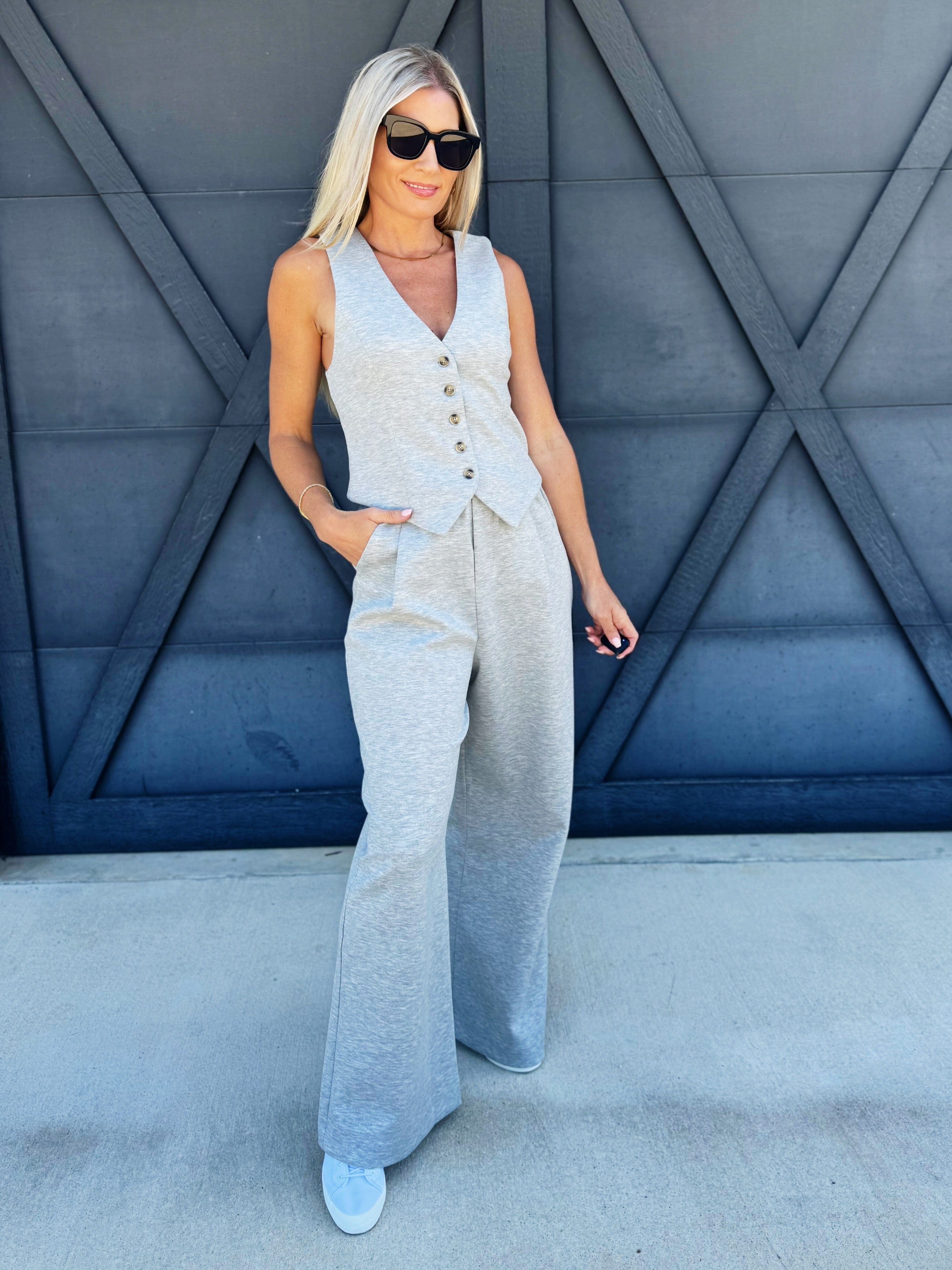 Knit Pants In Heather Grey - Infinity Raine