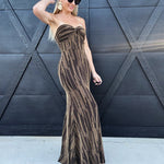 Flying Tomato Dresses Metallic Woven Maxi Dress In Gold