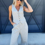 Pointe Knit Vest In Heather Grey - Infinity Raine