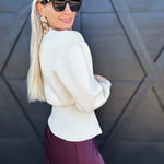 Fore Collection Tops - Sweaters Elevated Chic Cardigan In Cream