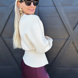 Fore Collection Tops - Sweaters Elevated Chic Cardigan In Cream