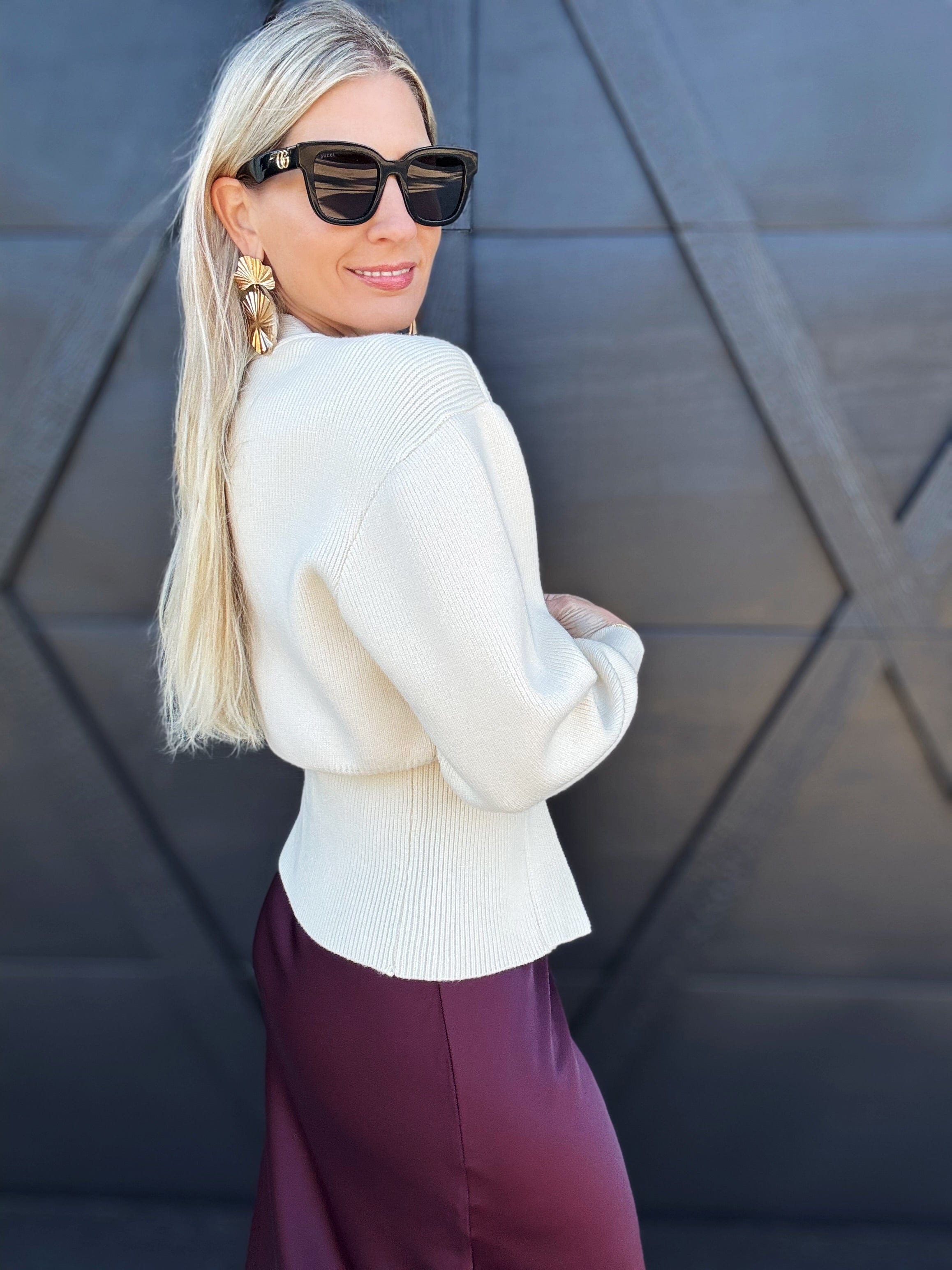Fore Collection Tops - Sweaters Elevated Chic Cardigan In Cream