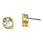 Dainty Clear CZ Square Stud Earrings - Infinity Raine