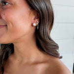 Fossick Imports Jewelry - Earrings Dainty Clear CZ Square Stud Earrings 76339958