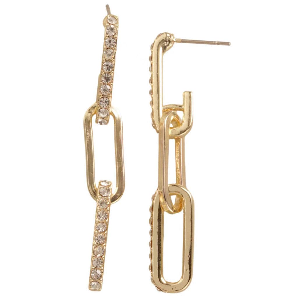 Fossick Imports Jewelry - Earrings Gold Paper Clip Link Earrings 70979318