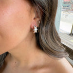 Fossick Imports Jewelry - Earrings Rectangle CZ Stone Gold Hoop Earrings 66968310