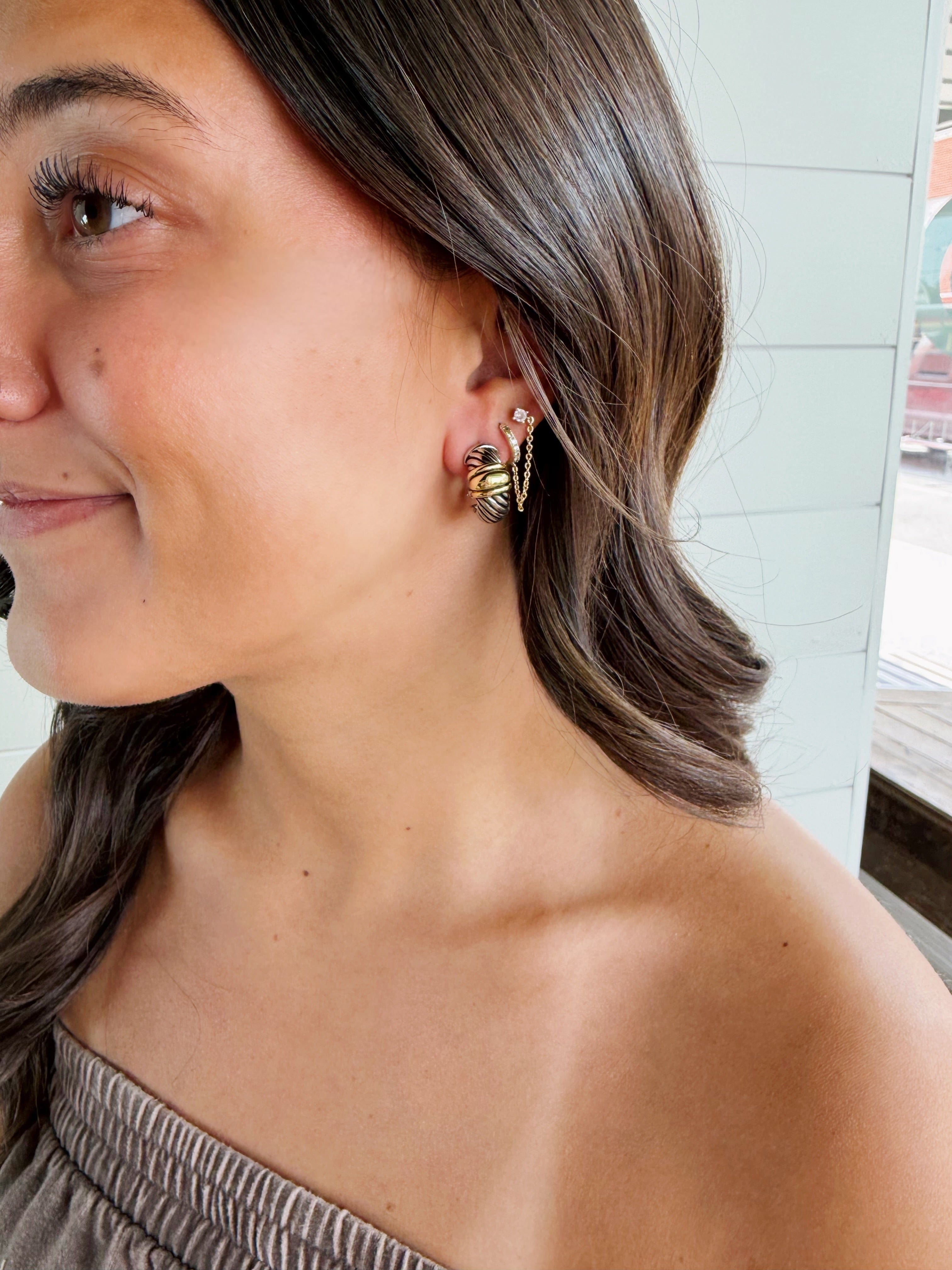 Fossick Imports Jewelry - Earrings Silver Cable Hoop Earrings 83909366