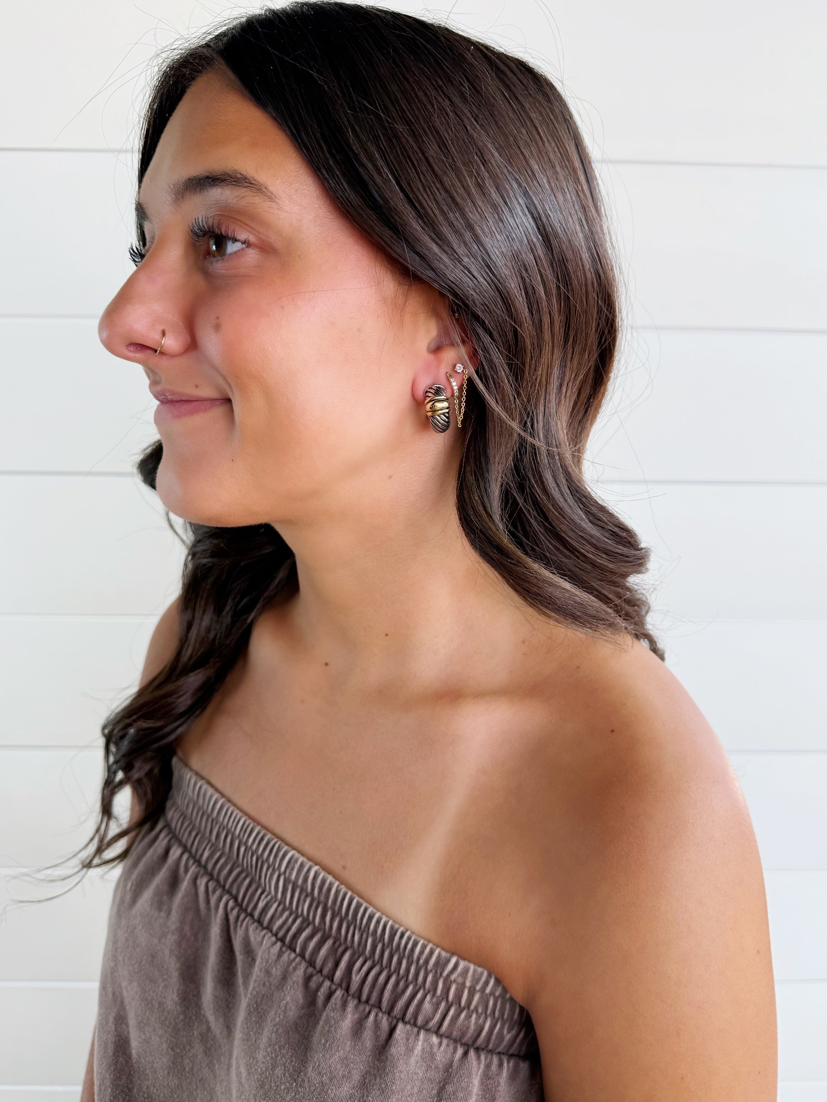 Fossick Imports Jewelry - Earrings Silver Cable Hoop Earrings 83909366