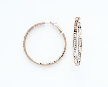 Fossick Imports Jewelry - Earrings Studded CZ Hoop Earrings In Multi