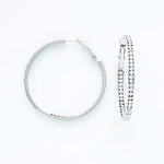 Fossick Imports Jewelry - Earrings Studded CZ Hoop Earrings In Multi