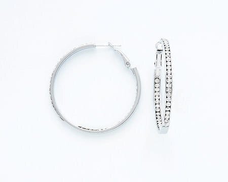 Fossick Imports Jewelry - Earrings Studded CZ Hoop Earrings In Multi