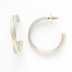 Fossick Imports Jewelry - Earrings Two Tone Cable Hoop Earring 20917750