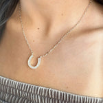 Fossick Imports Jewelry - Necklaces CZ Horseshoe Pendant Necklace 25607158