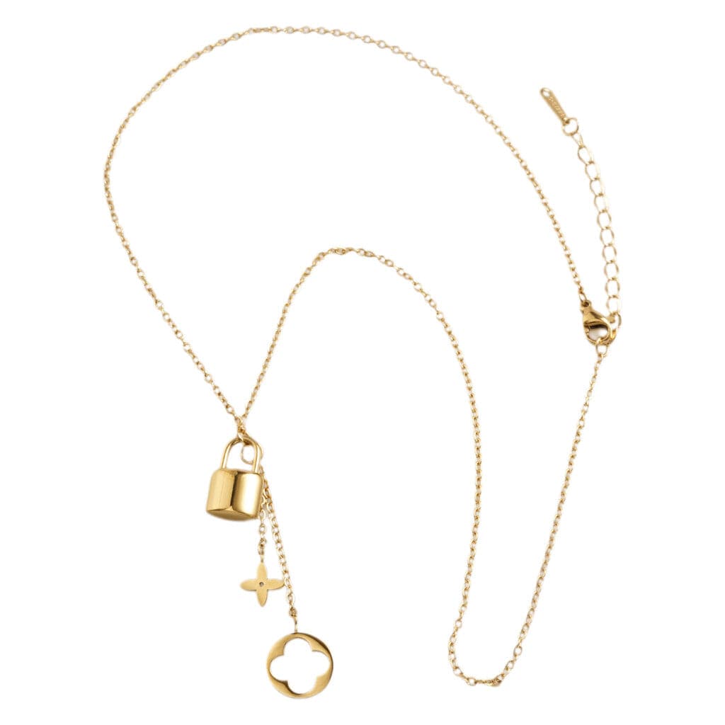 Dainty Lock Charm Necklace In Gold - Infinity Raine