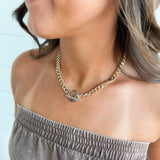 Fossick Imports Jewelry - Necklaces Gold Chain CZ Toggle Clasp Necklace 66133238