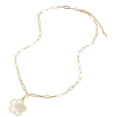 Paper Clip Clover Necklace-Gold - Infinity Raine