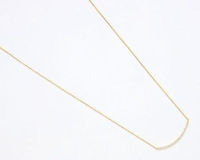 Pave Curve Necklace-Gold - Infinity Raine