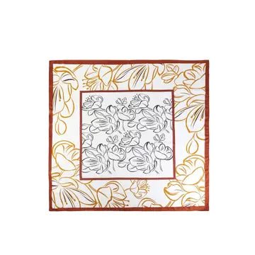 Framed Panel Lily Outline Square Scarf - Infinity Raine