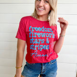 Freedom Fireworks Tee In-Red - Infinity Raine