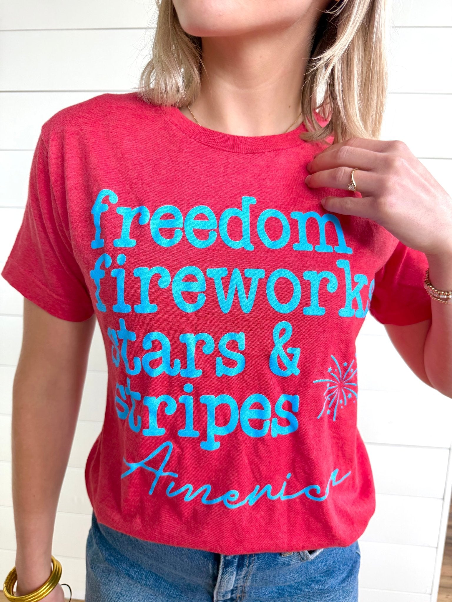 Freedom Fireworks Tee In-Red - Infinity Raine
