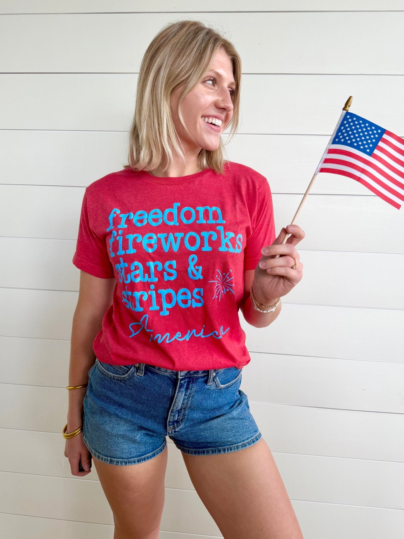 Freedom Fireworks Tee In-Red - Infinity Raine