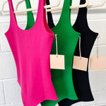 Ponte Basic Bodysuit In Hot Pink - Infinity Raine