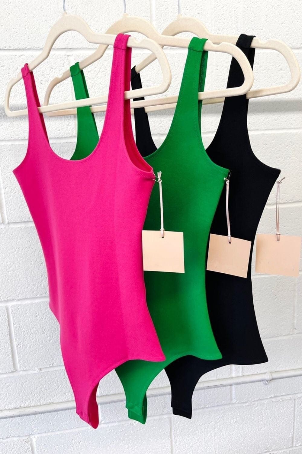 Ponte Basic Bodysuit-Hot Pink - Infinity Raine