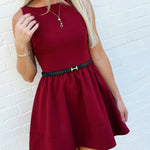 French Connection Arza Low Back Mini Dress In Cabernet - Infinity Raine