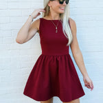 French Connection Dresses Arza Low Back Mini Dress In Cabernet