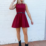 French Connection Dresses Arza Low Back Mini Dress In Cabernet