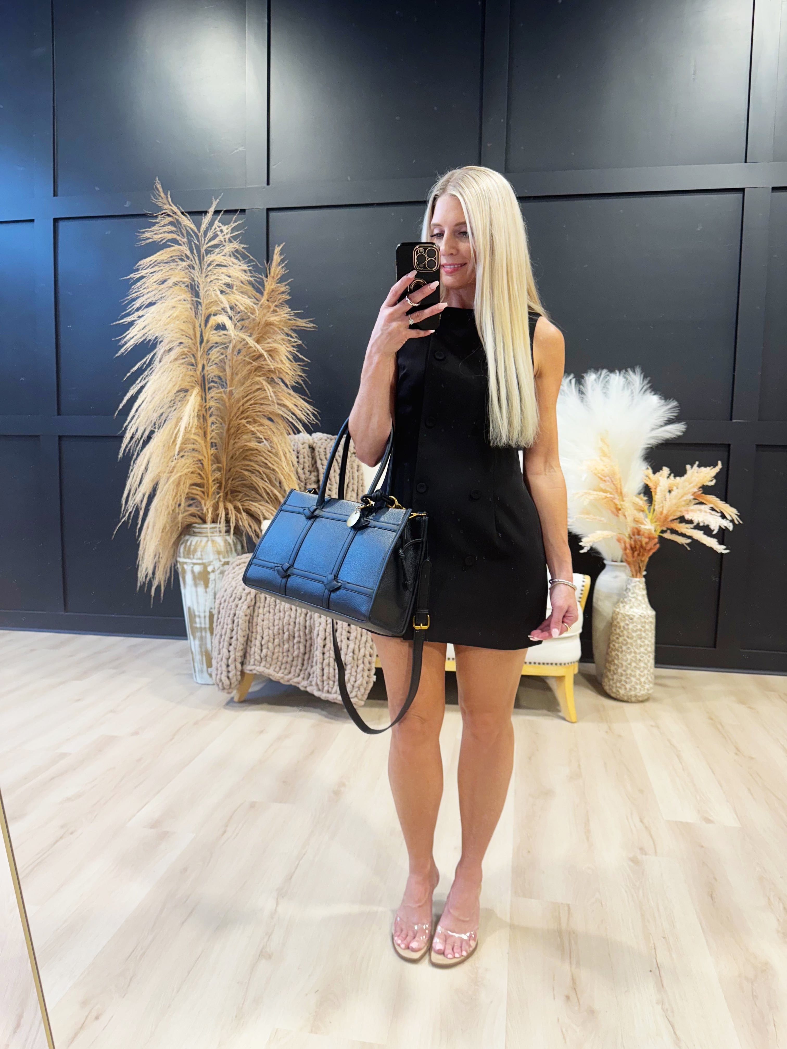 Harry Suiting Button Down Mini Dress In Black - Infinity Raine
