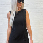 Harry Suiting Button Down Mini Dress In Black - Infinity Raine