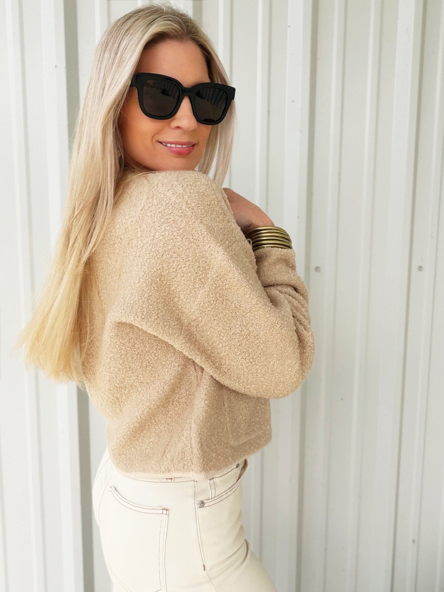 French Connection Effie Boucle Knit Cardigan - Infinity Raine