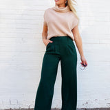 French Connection Harrie Suiting Trousers In Evergreen - Infinity Raine