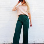French Connection Harrie Suiting Trousers In Evergreen - Infinity Raine